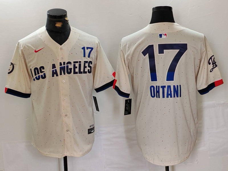 Men's Los Angeles Dodgers Shohei Ohtani #17 Cream 2024 City Connect Player Jerseys