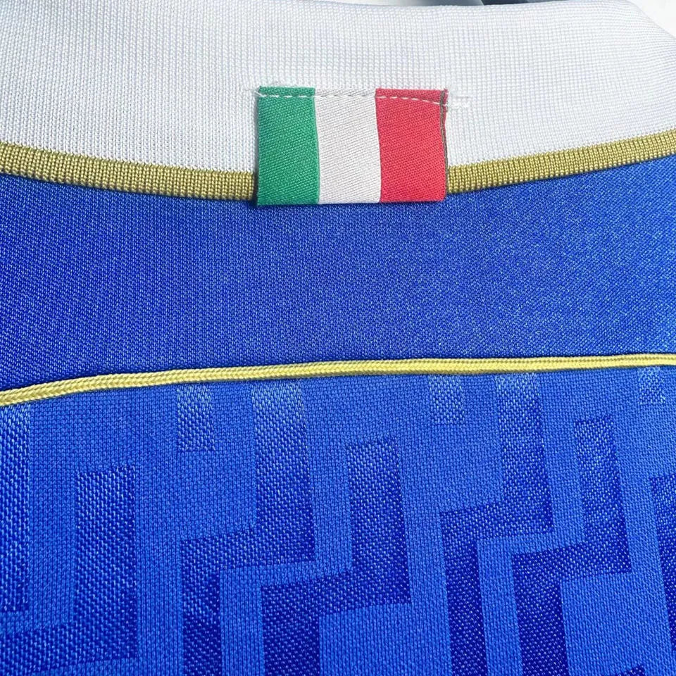 1995 Italy Home Blue Retro Soccer Jersey Detail 2