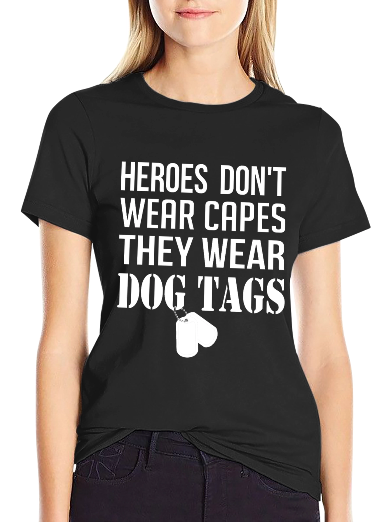 Heroes Dog Tags Graphic T-Shirt