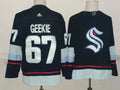 Men's Seattle Kraken Morgan Geekie #67 Deep Sea Blue Home Breakaway Player Jerseys