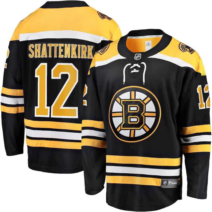 Men's Boston Bruins Kevin Shattenkirk #12 Black Replica Player Jerseys