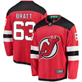 Men's New Jerseys Devils Jesper Bratt #63 Red Player Game Jerseys