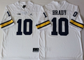 Men's Michigan Wolverines Tom Brady #10 White Alumni Player Game Jersey