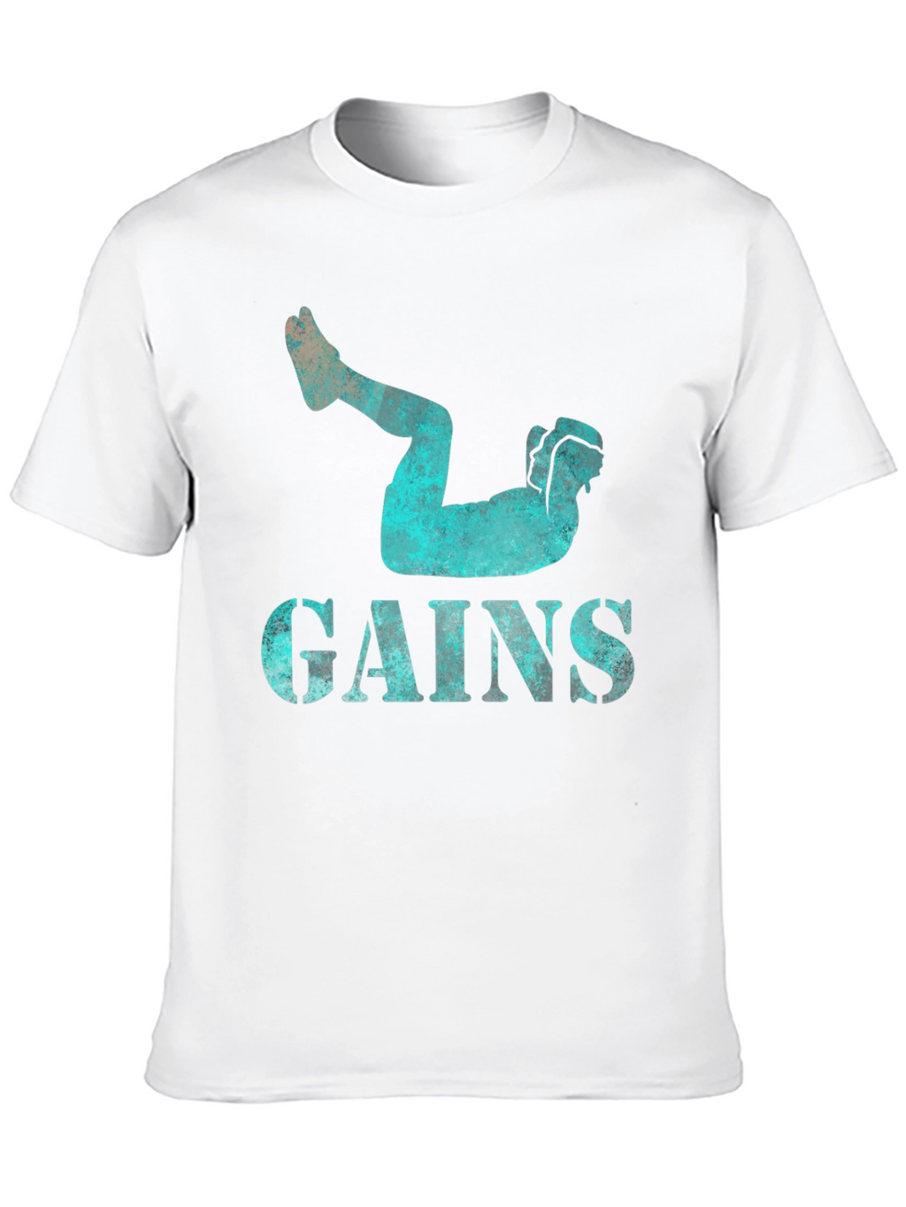 Gains Workout Black Graphic Tee for Men