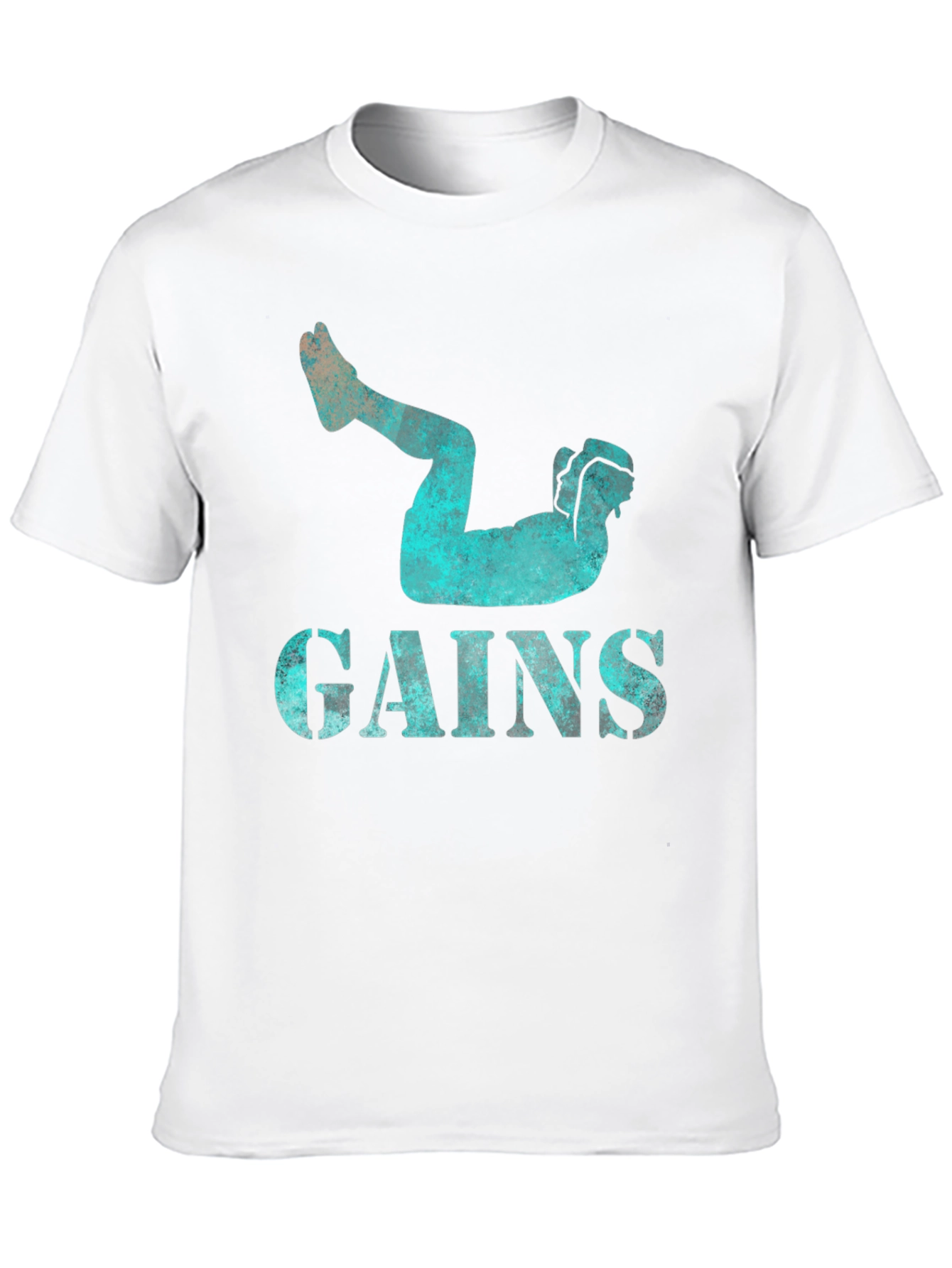Gains Workout Black Graphic Tee for Men