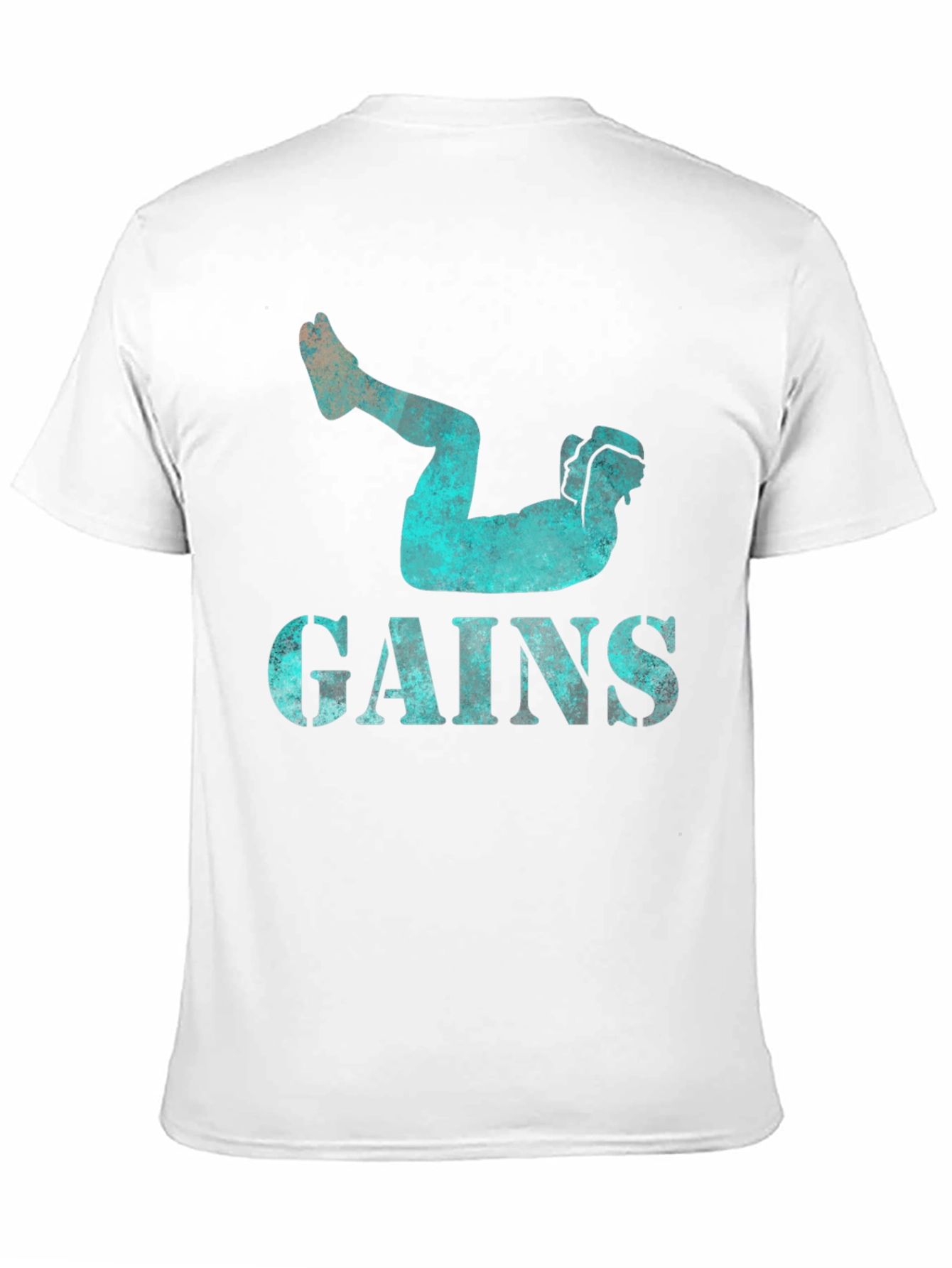 Gains Workout Black Graphic Tee for Men
