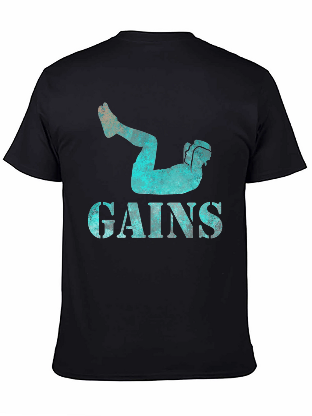 Gains Workout Black Graphic Tee for Men