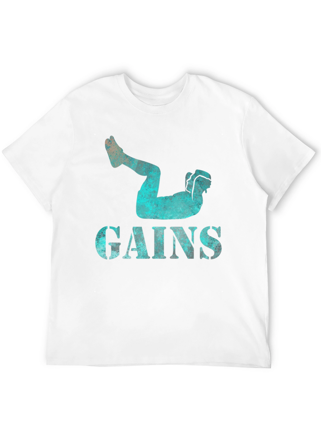 Gains Workout Black Graphic Tee for Men