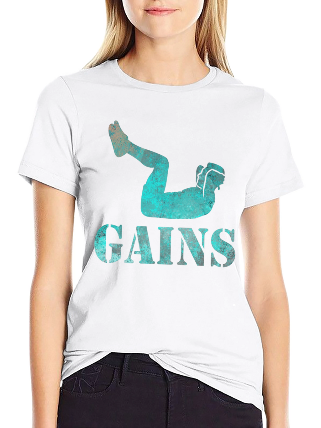 Gains Workout Black Graphic Tee for Men