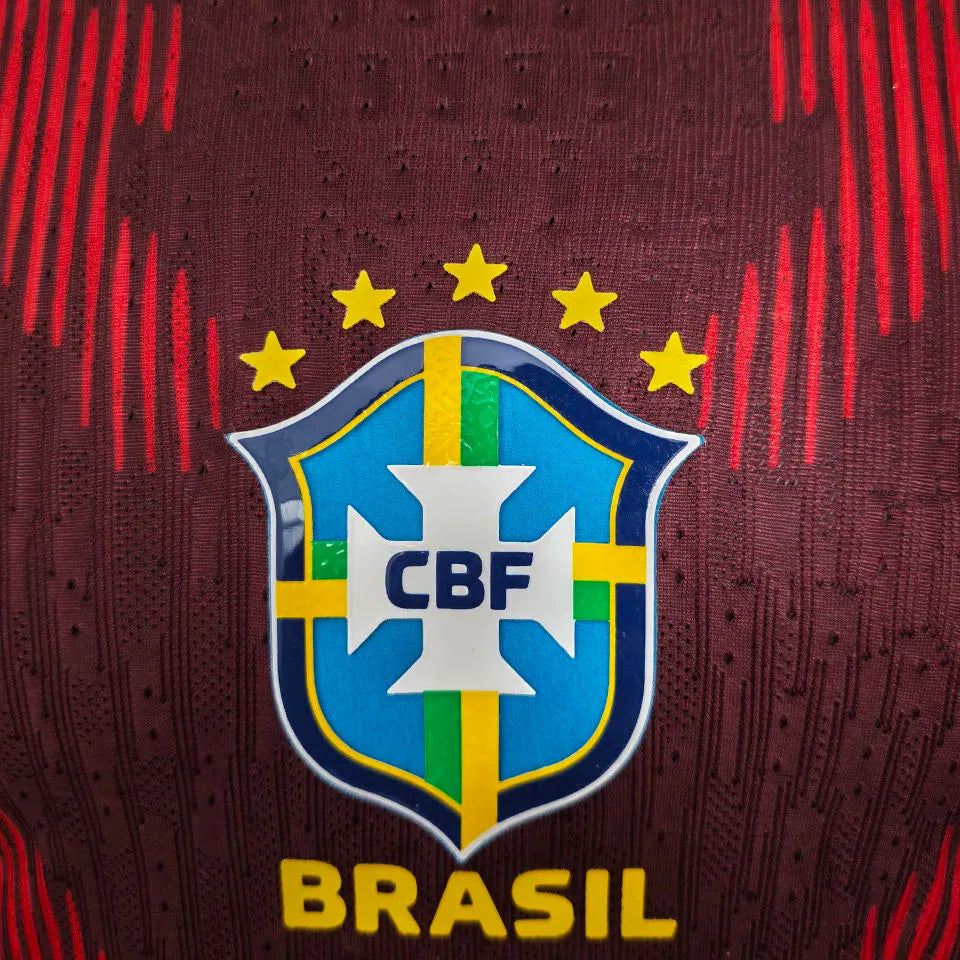 2026/27 Brazil Special Edition Red Player Version Soccer Jersey Detail 3