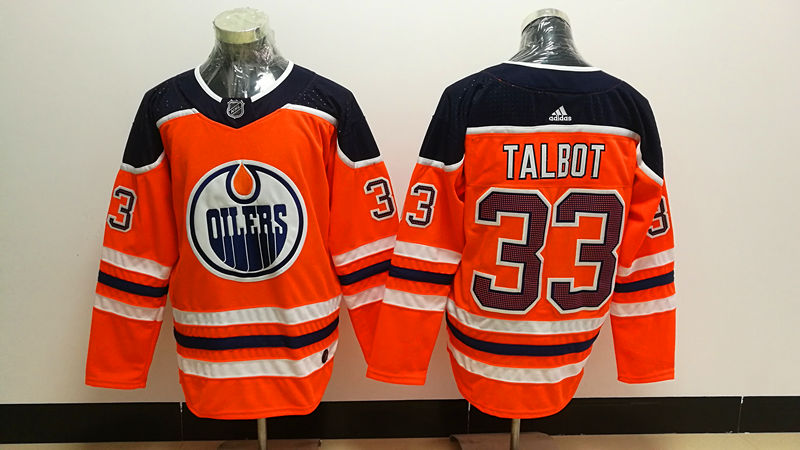 Men's Edmonton Oilers Cam Talbot #33 Orange Breakaway Player Jerseys