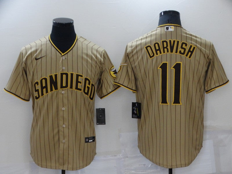 Men's San Diego Padres Yu Darvish #11 Tan Replica Player Jerseys