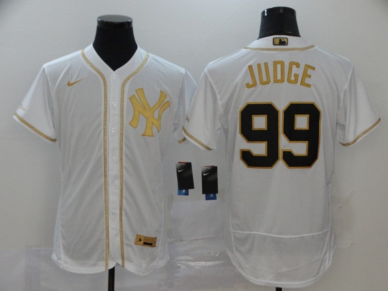 Men's New York Yankees Aaron Judge #99 White Replica Game Jerseys