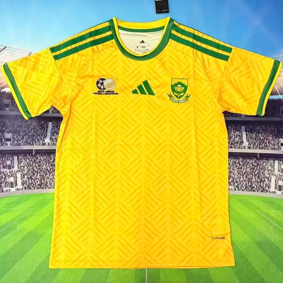 2026/27 South Africa Home Yellow Fans Soccer Jersey Detail 2