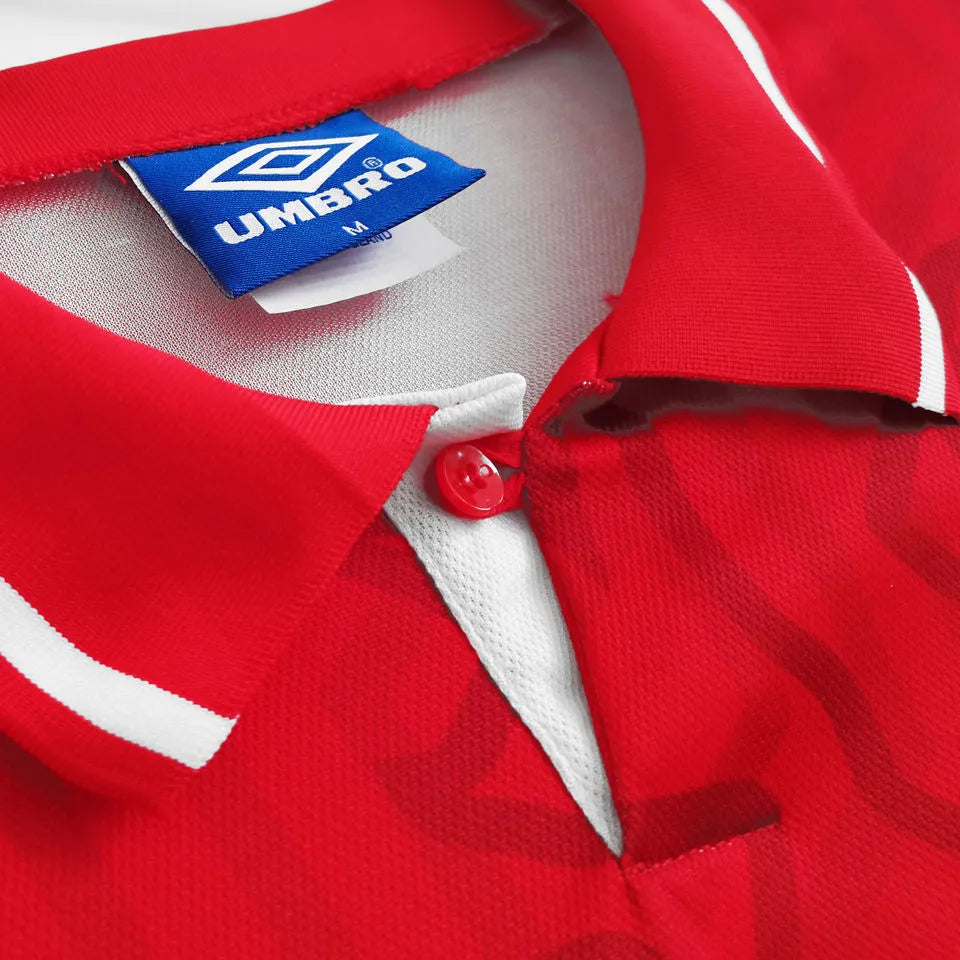 1992/94 Wales Home Red Retro Soccer Jersey Detail 2