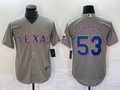 Men's Texas Rangers Adolis Garcia #53 Gray Replica Player Jerseys
