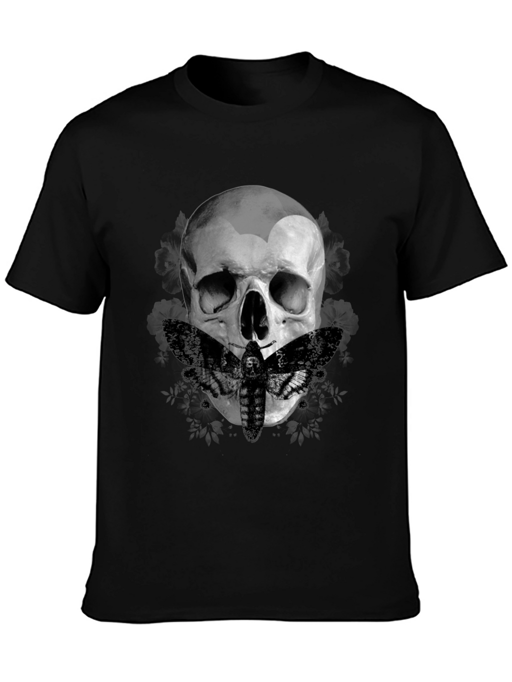 Skull & Moth Graphic Tee - Dark Aesthetic