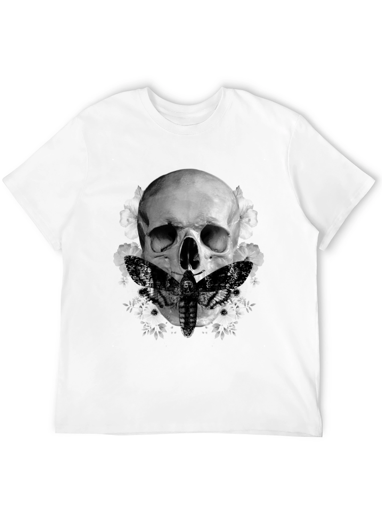 Skull & Moth Graphic Tee - Dark Aesthetic