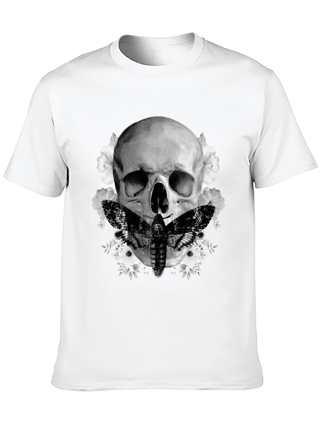 Skull & Moth Graphic Tee - Dark Aesthetic