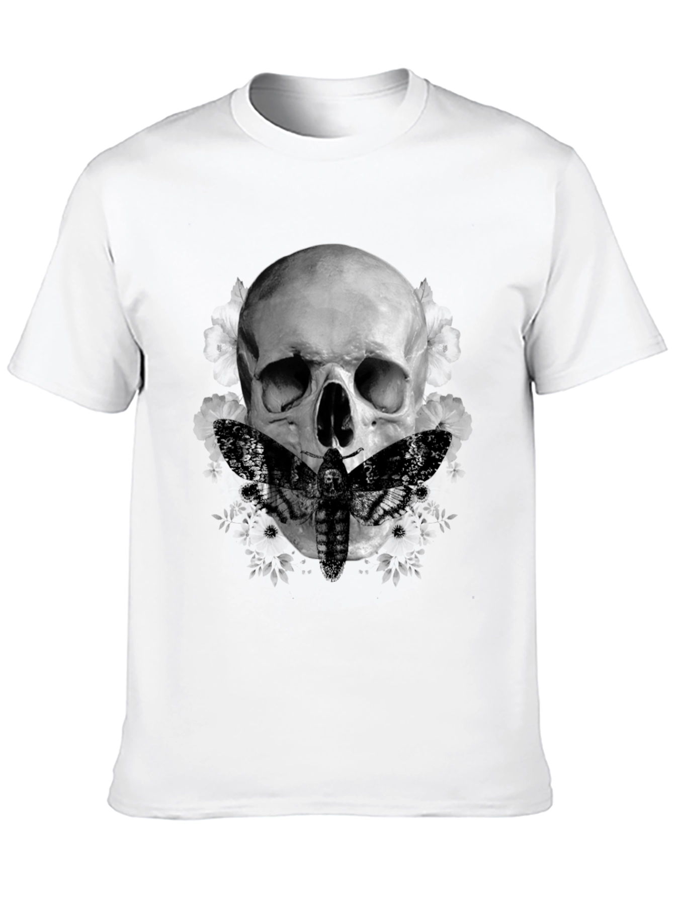 Skull & Moth Graphic Tee - Dark Aesthetic