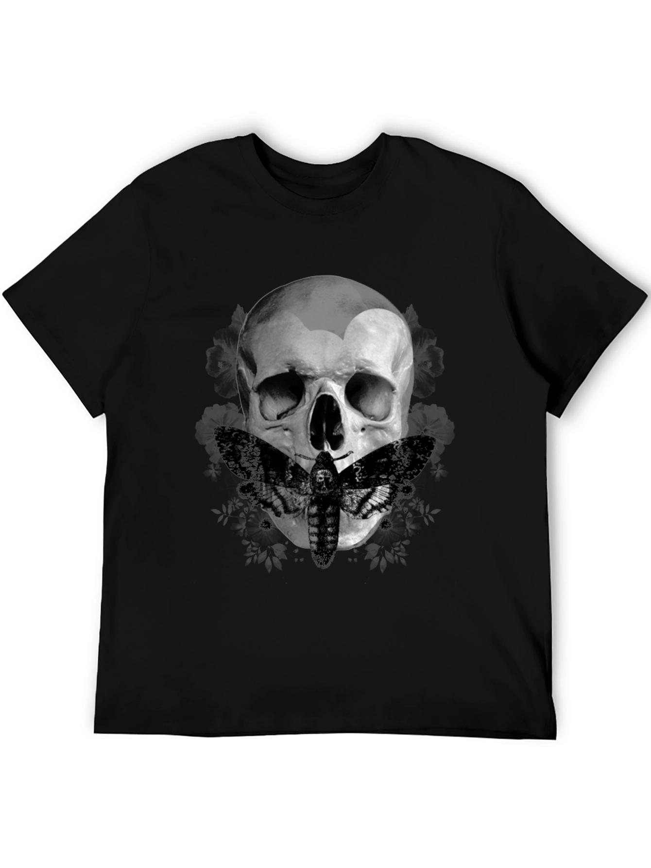 Skull & Moth Graphic Tee - Dark Aesthetic