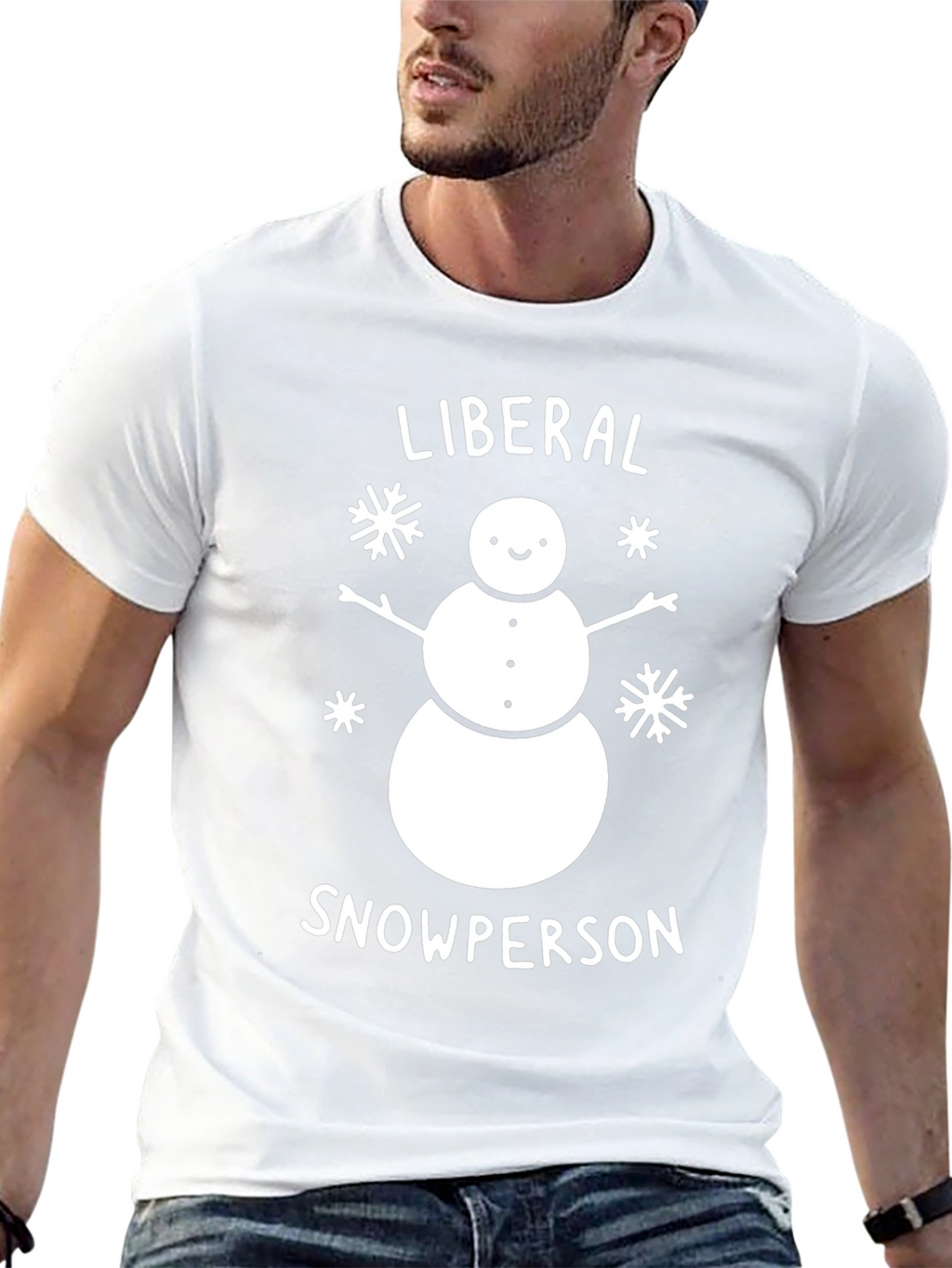 Liberal Snowperson Black Cotton Graphic Tee