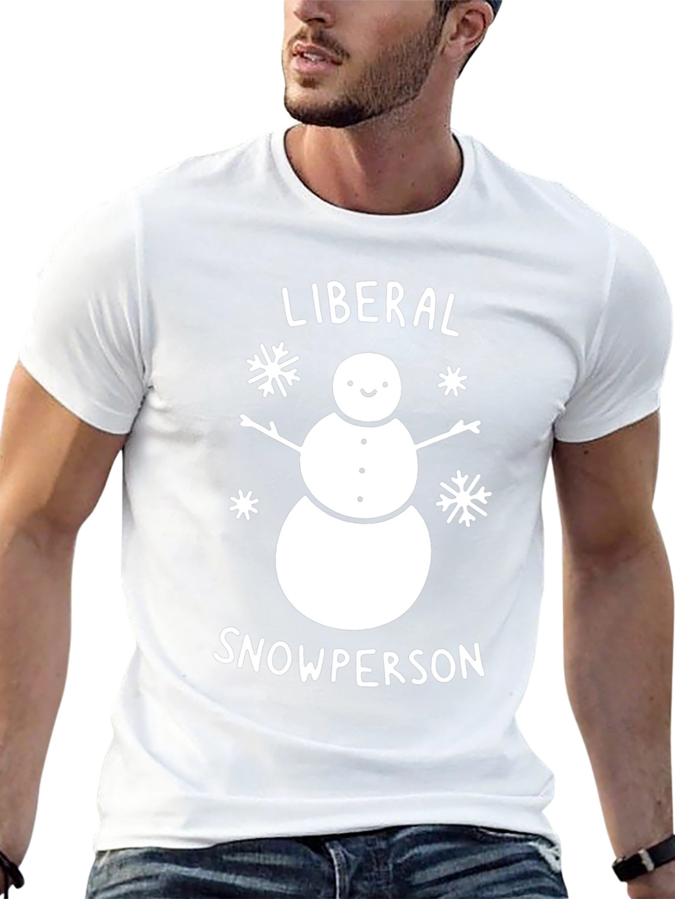 Liberal Snowperson Black Cotton Graphic Tee