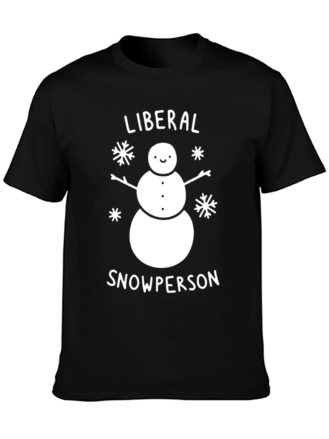 Liberal Snowperson Black Cotton Graphic Tee