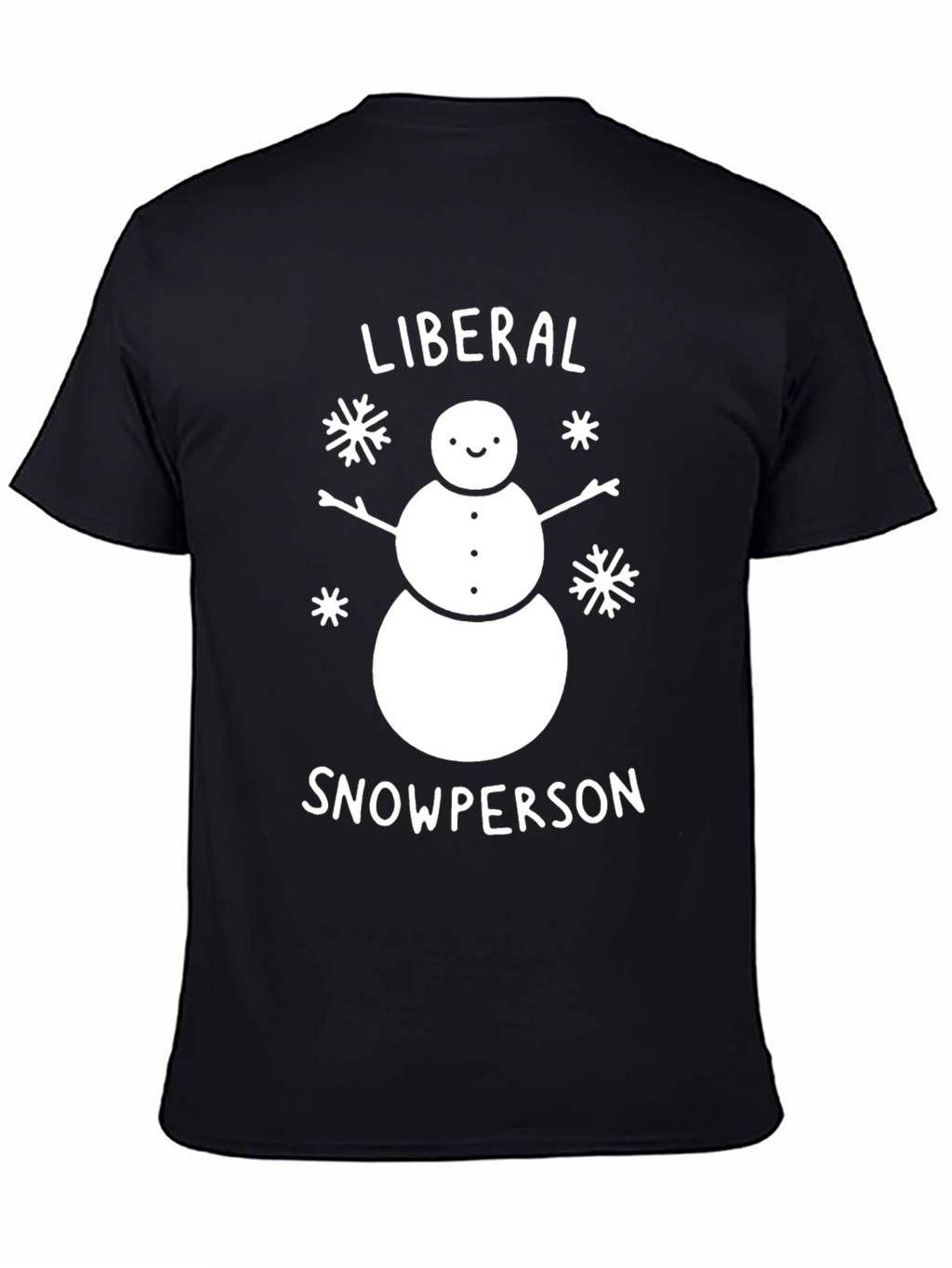 Liberal Snowperson Black Cotton Graphic Tee