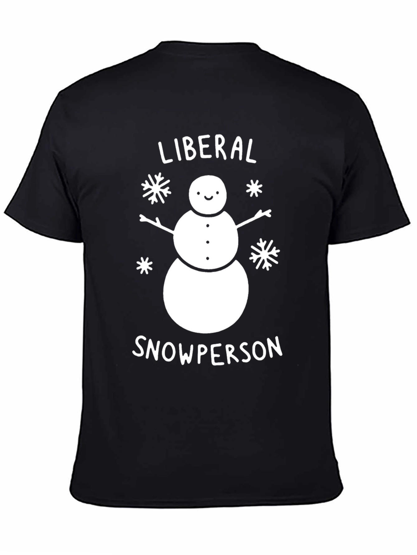 Liberal Snowperson Black Cotton Graphic Tee