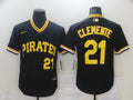 Men's Pittsburgh Pirates Roberto Clemente #21 Black Authentic Game Jerseys
