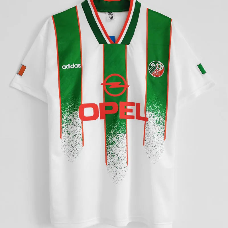 1994 Ireland Away White Retro Soccer Jersey Front