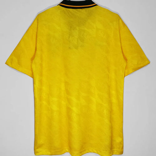 1991/93 Brazil Home Yellow Retro Soccer Jersey Back