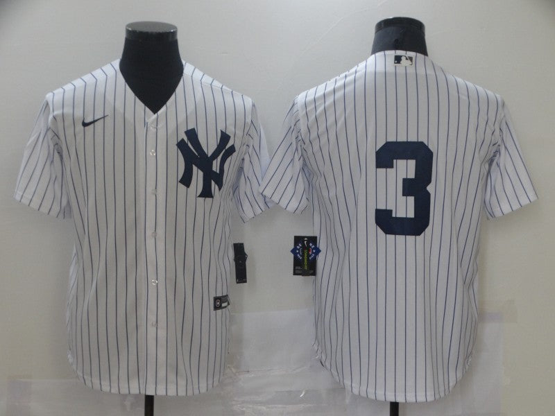 Men's New York Yankees Babe Ruth #3 White Home Replica Player Name Jerseys