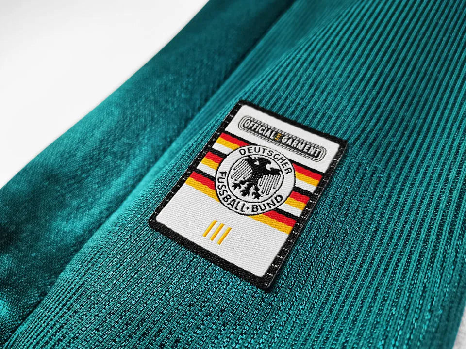 1998 Germany Away Green Retro Soccer Jersey Detail 3