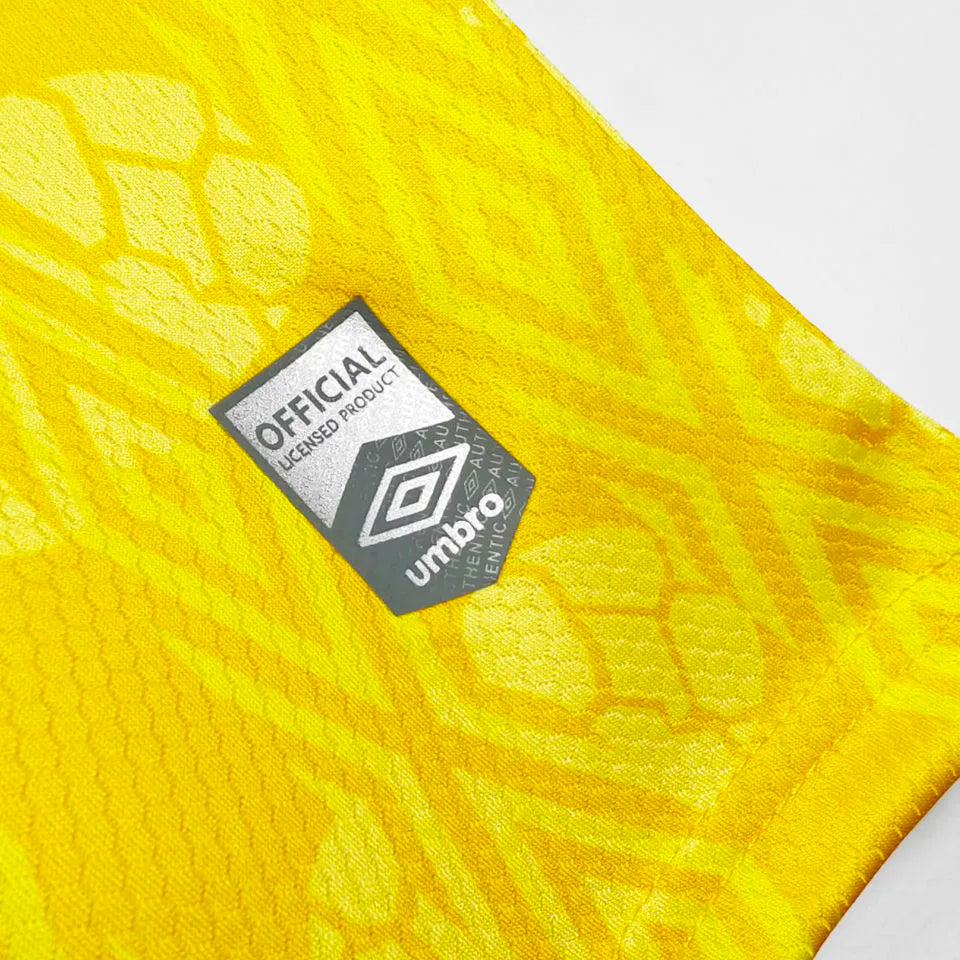 1994 Colombia Home Yellow Retro Long Sleeve Soccer Jersey Detail 4