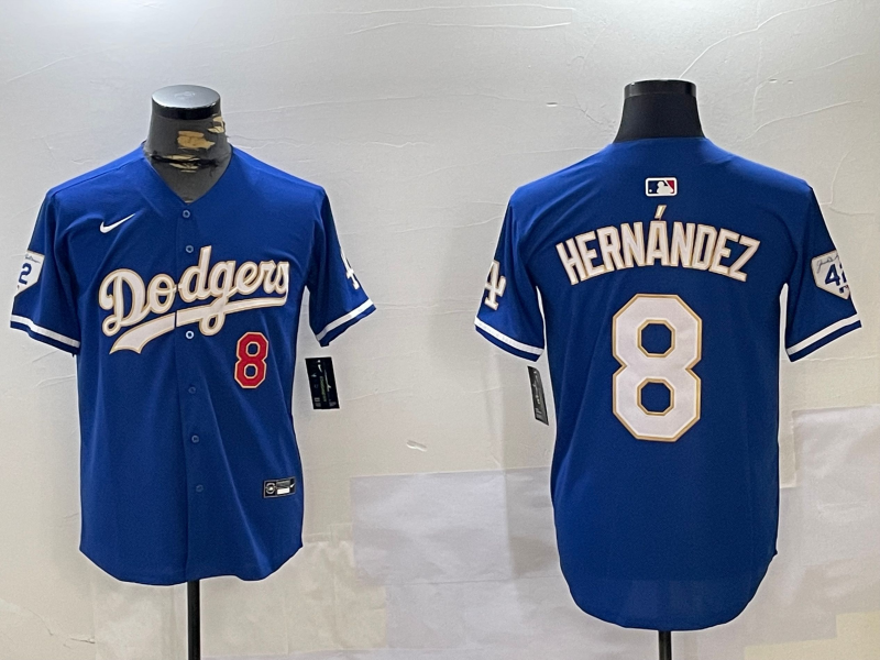 Men's Los Angeles Dodgers Enrique Hernandez #8 Blue Game Jerseys