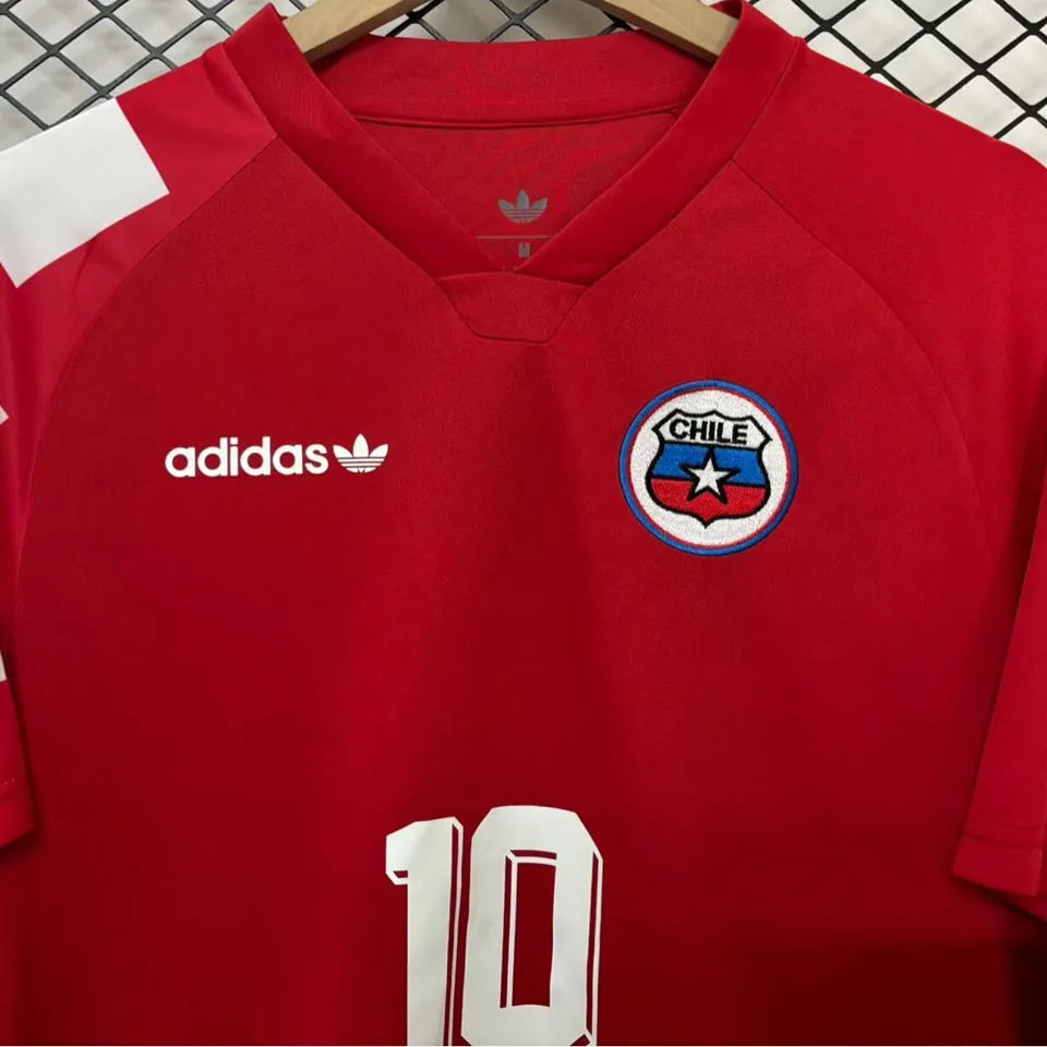 #10 Chile Home Red Retro Soccer Jersey 1994 带10号 Detail 2