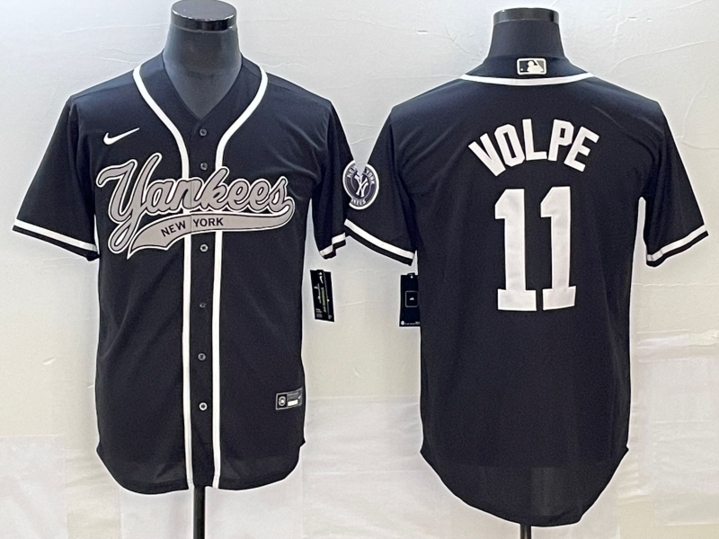 Men's New York Yankees Anthony Volpe #11 Black Player Jerseys Joint Edition