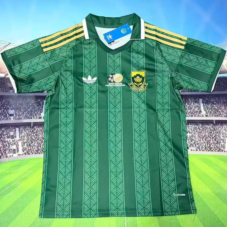 2026/27 South Africa Away Green Fans Soccer Jersey (Have Right Patch 有右臂章 白底黑字） Back