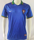 1998 Portugal Away Blue Retro Soccer Jersey Front