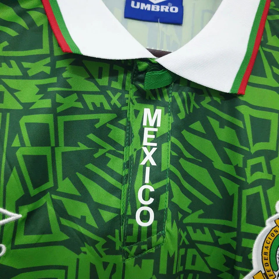 1994 Mexico Home Retro Soccer Jersey Detail 3