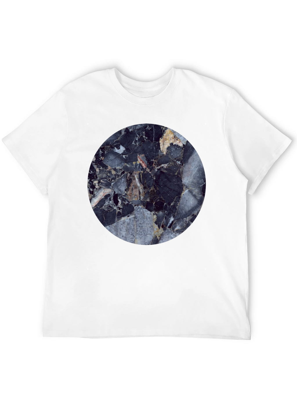 Modern Marble Graphic Black T-Shirt