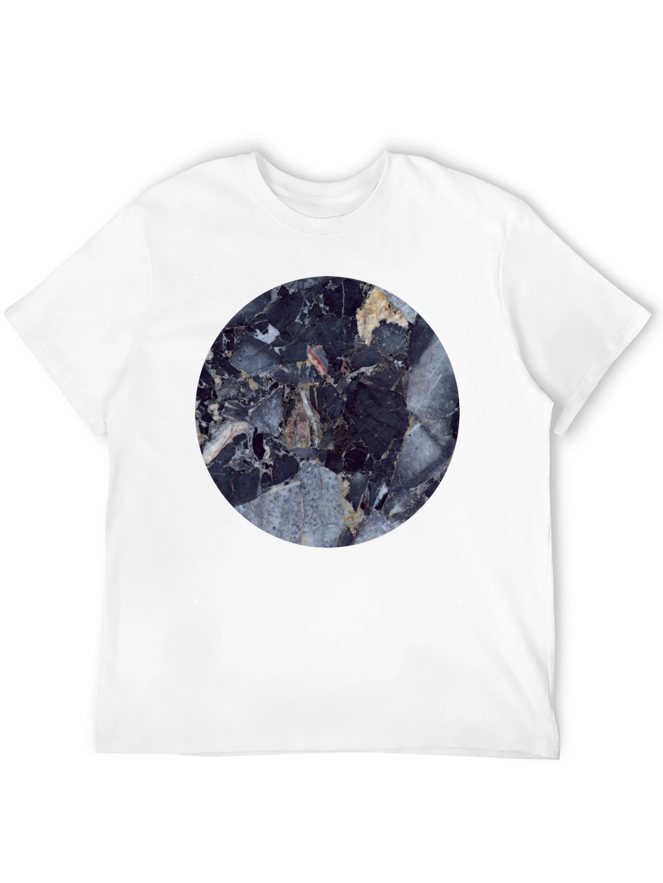 Modern Marble Graphic Black T-Shirt