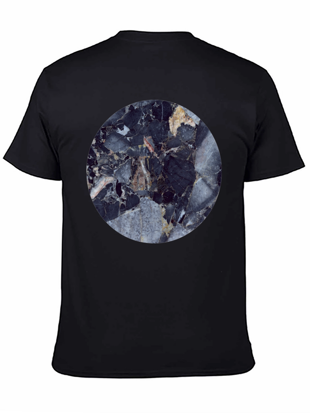 Modern Marble Graphic Black T-Shirt