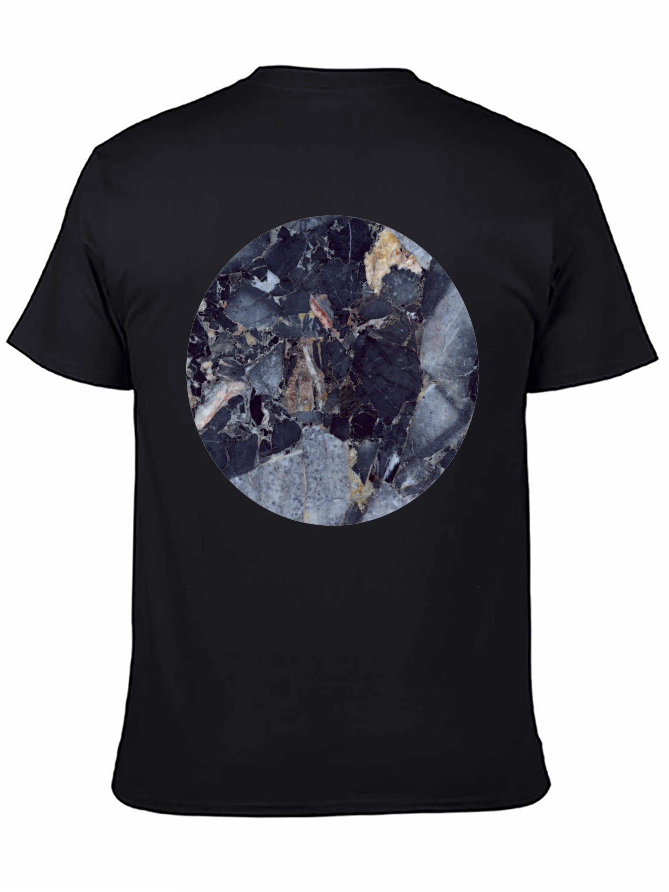 Modern Marble Graphic Black T-Shirt