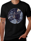 Modern Marble Graphic Black T-Shirt