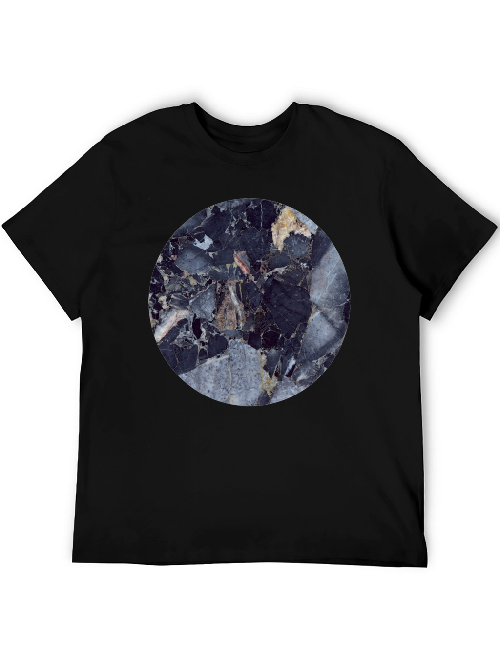 Modern Marble Graphic Black T-Shirt