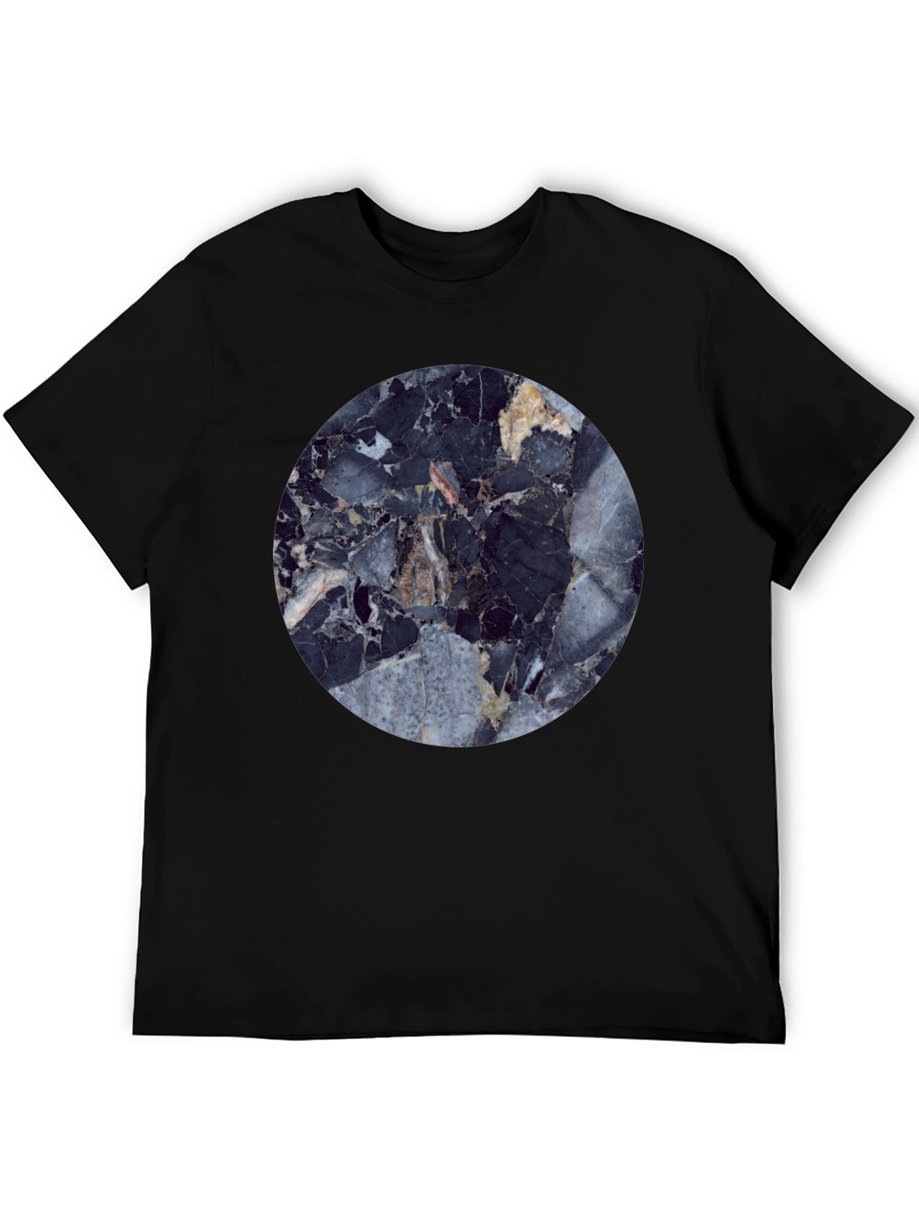 Modern Marble Graphic Black T-Shirt