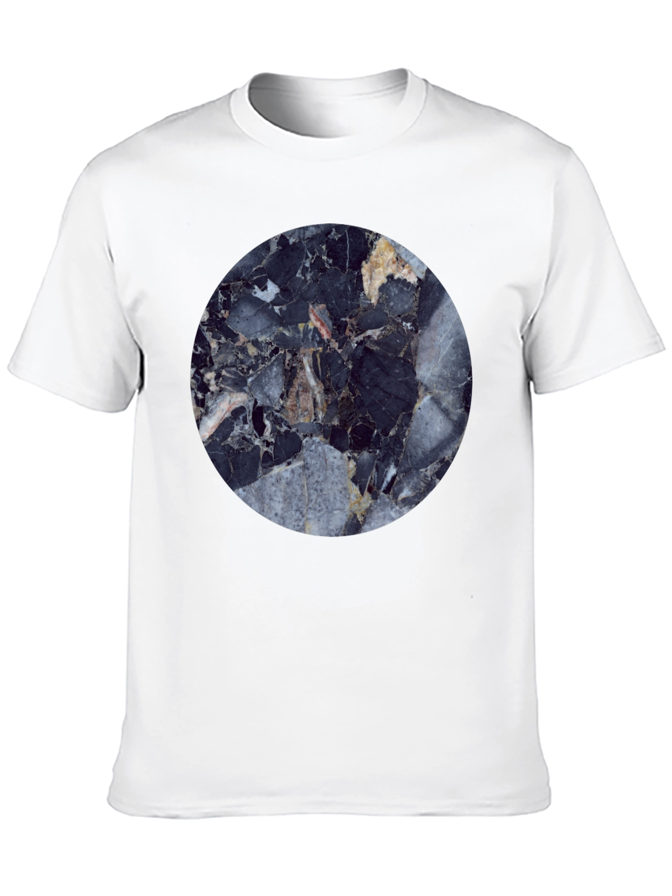 Modern Marble Graphic Black T-Shirt